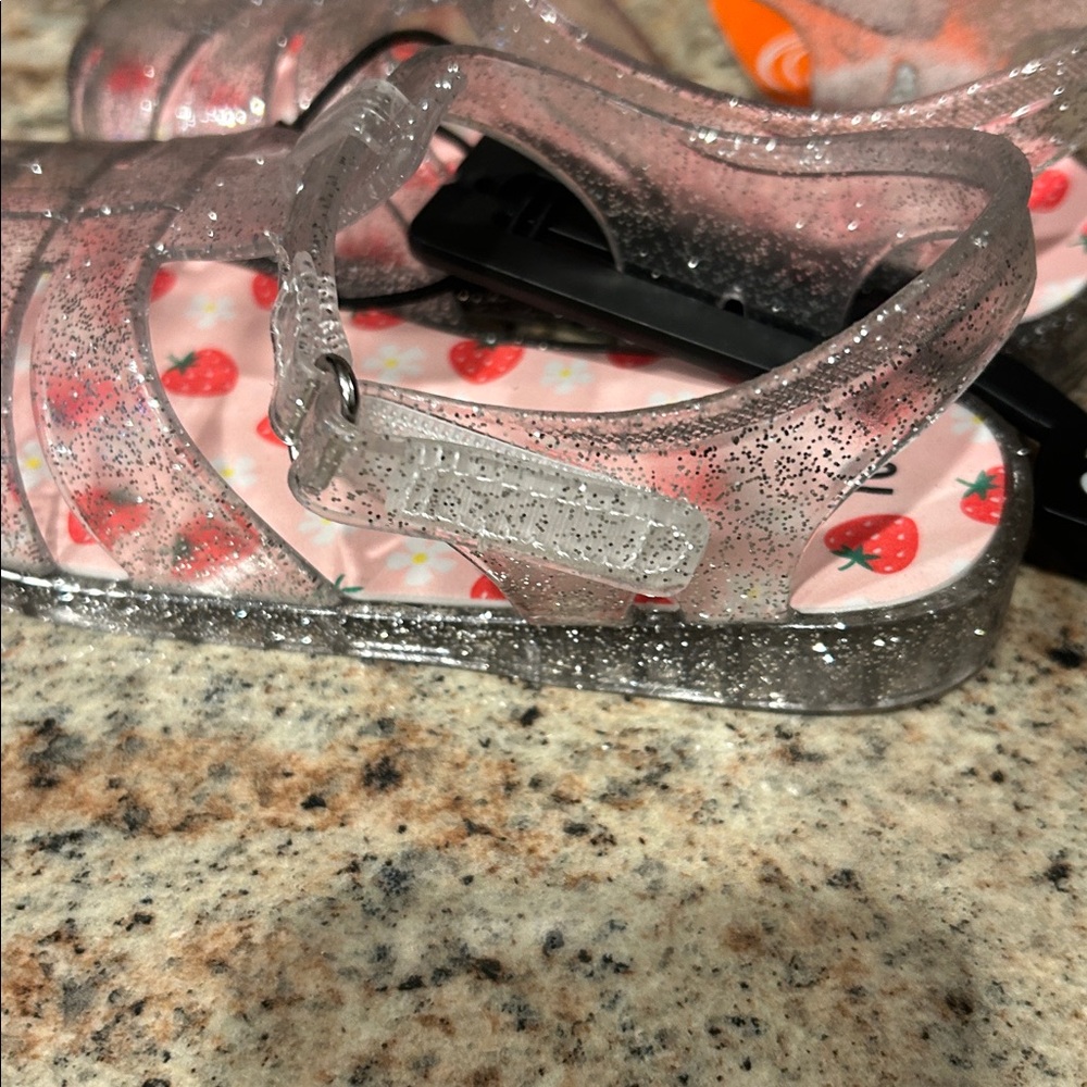 NWT Set of 2 Girls 10 Glitter Jelly Sandals -Clear and Orange Ombré ~Cat & Jack - Picture 8 of 8